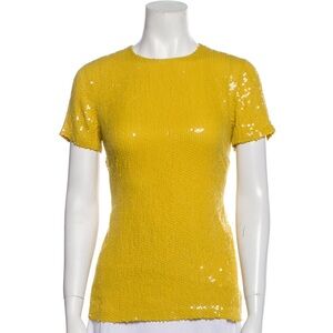 Diane Von Furstenberg Silk/Sequin Crewneck Top